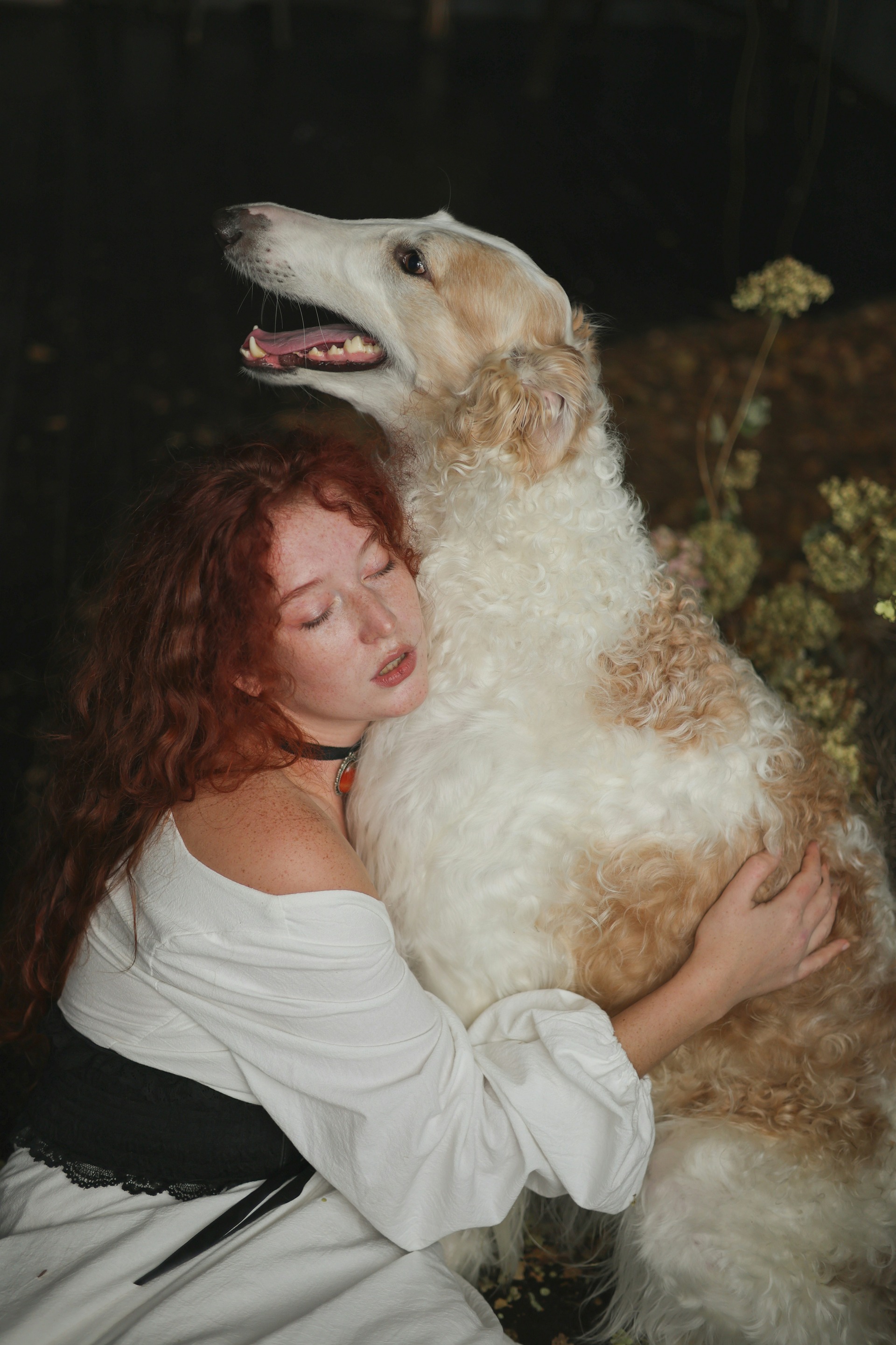 Majestic woman with dog